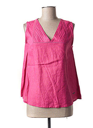 Blouse fermeture boutonnée au dos sans manche rose AGATHE & LOUISE femme