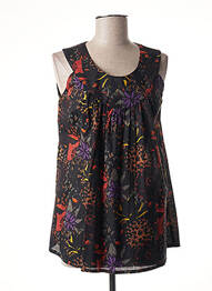 Blouse imprimé fantaisie sans manche noir AGATHE & LOUISE femme