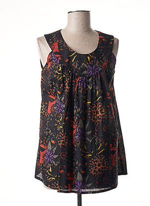 Blouse imprimé fantaisie sans manche noir AGATHE & LOUISE femme