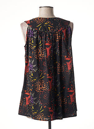 Blouse tissage popeline sans manche noir AGATHE & LOUISE femme
