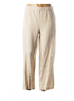 Pantalon droit taille élastique beige AGATHE & LOUISE femme