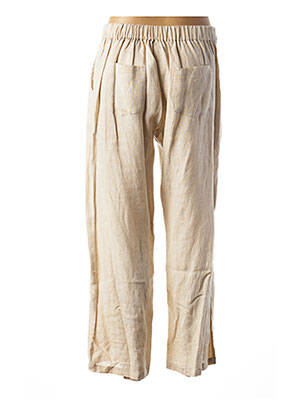 Pantalon droit taille élastique beige AGATHE & LOUISE femme
