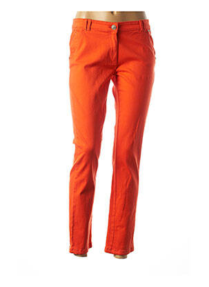 Jeans coupe slim broderie rivets taille normale orange AGATHE & LOUISE femme
