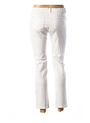 Jeans coupe slim broderie rivets taille normale blanc AGATHE & LOUISE femme