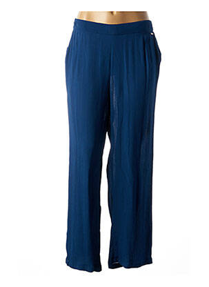 Pantalon droit tissage crêpe bleu AGATHE & LOUISE femme