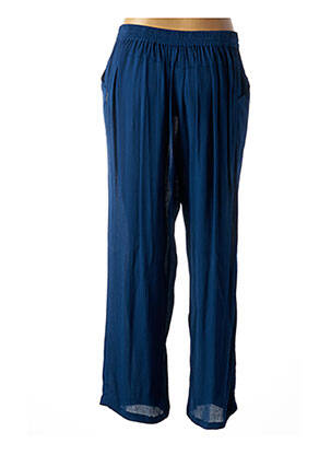 Pantalon droit tissage crêpe bleu AGATHE & LOUISE femme