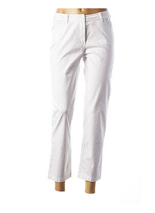 Pantalon 7/8 tissage popeline blanc AGATHE & LOUISE femme
