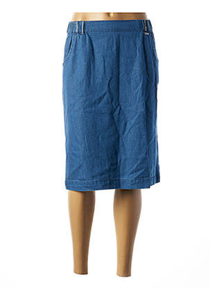 Jupe mi-longue coupe droite bleu AGATHE & LOUISE femme