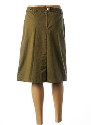 Jupe mi-longue coupe droite vert AGATHE & LOUISE femme