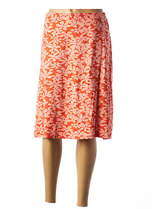 Jupe mi-longue coupe droite orange AGATHE & LOUISE femme