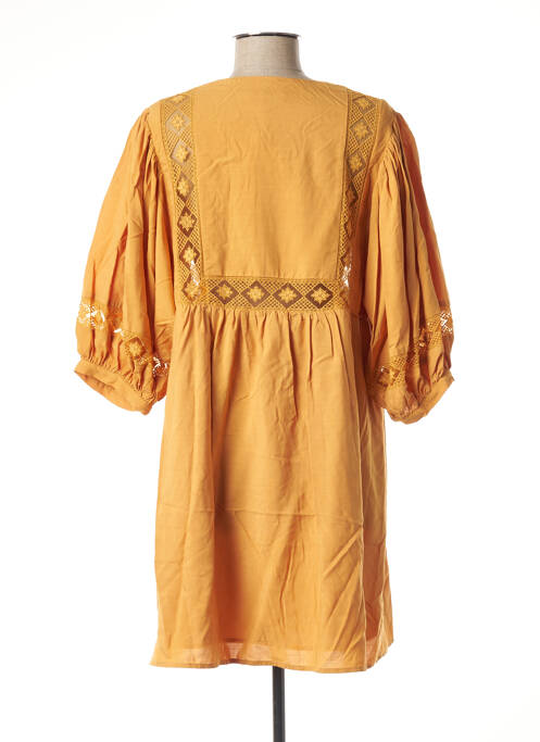 Robe courte jaune SEE U SOON pour femme