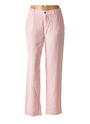 Pantalon droit tissage popeline rose FIVE femme