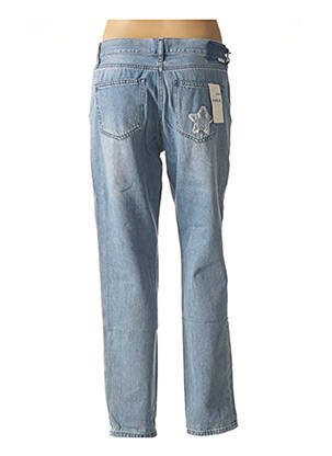 Jeans coupe droite broderie rivets taille basse bleu FIVE femme
