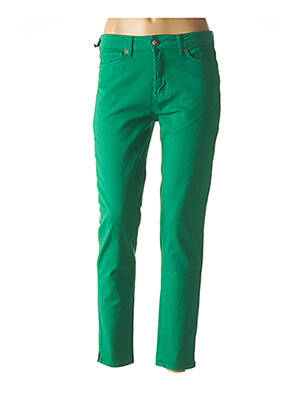 Jeans coupe slim broderie rivets taille normale vert FIVE femme