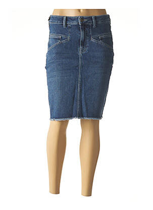 Jupe mi-longue stretch bleu FIVE femme