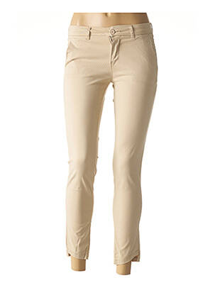 Pantalon 7/8 stretch taille basse beige FIVE femme
