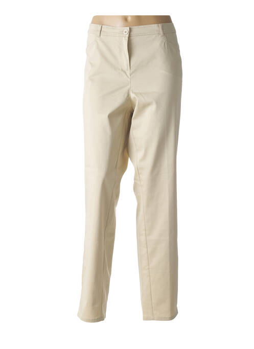 Pantalon droit beige FRANK WALDER pour femme