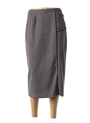 Jupe mi-longue coupe droite noir FRANCE RIVOIRE femme