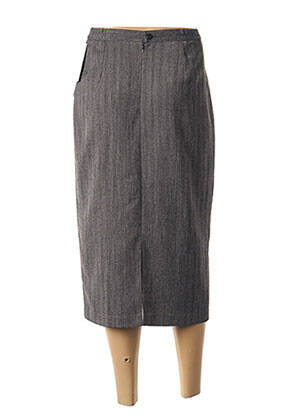 Jupe mi-longue coupe droite noir FRANCE RIVOIRE femme