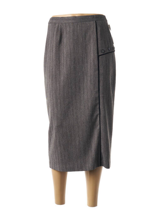 Jupe mi-longue doublure textile noir FRANCE RIVOIRE femme