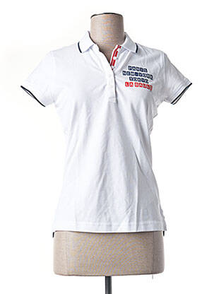 Polo stretch manches courtes blanc KAPITALES femme