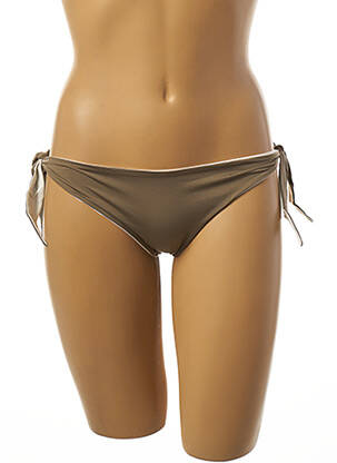 Bas de maillot de bain tissage satiné bikini vert TESSY femme
