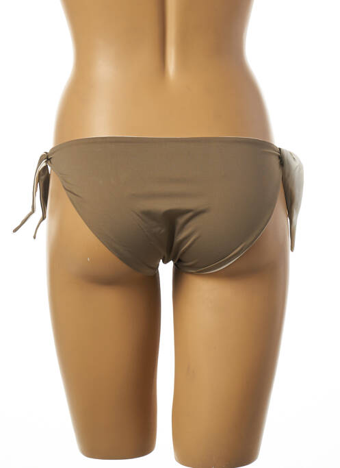 Bas de maillot de bain tissage satiné bikini vert TESSY femme