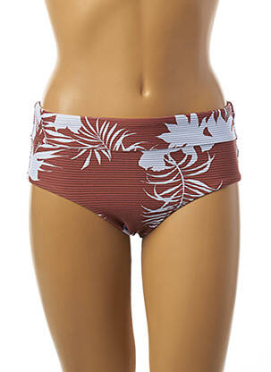 Bas de maillot de bain tissage texturé shorty marron SEAFOLLY femme