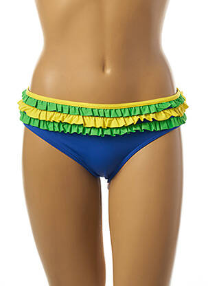 Bas de maillot de bain tissage satiné culotte bleu KIWI femme