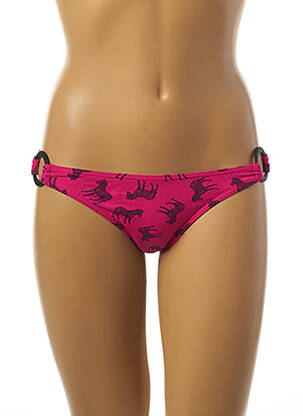 Bas de maillot de bain imprimé fantaisie culotte rose KIWI femme