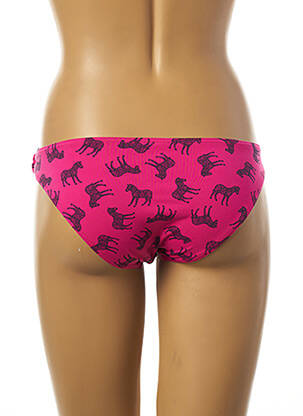 Bas de maillot de bain tissage satiné culotte rose KIWI femme