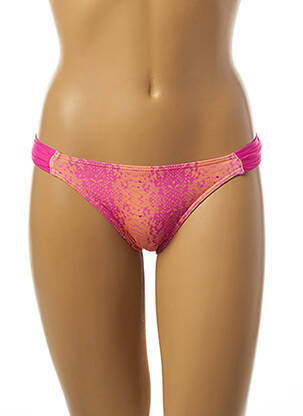 Bas de maillot de bain effet matière satinée culotte rose KIWI femme