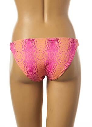 Bas de maillot de bain effet matière satinée culotte rose KIWI femme