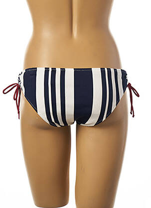 Bas de maillot de bain imprimé rayures culotte bleu BORABORA femme