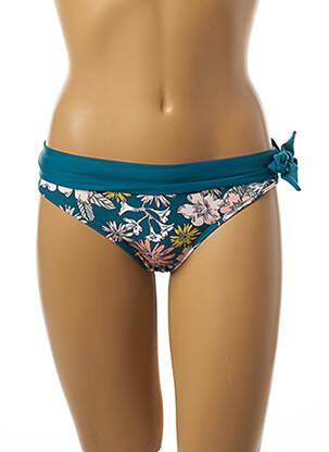 Bas de maillot de bain tissage satiné culotte bleu YSABEL MORA femme