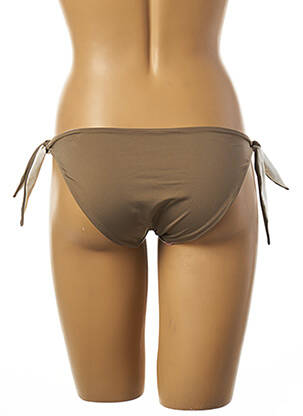 Bas de maillot de bain tissage satiné bikini marron TESSY femme