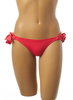 Bas de maillot de bain tissage satiné bikini rose KIWI femme
