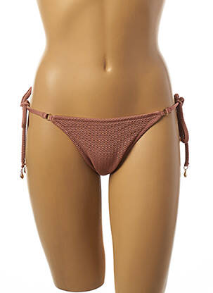 Bas de maillot de bain tissage texturé bikini marron SEAFOLLY femme