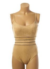 Maillot de bain 1 pièce haut triangles haut triangles beige MISS CARAÏBES femme