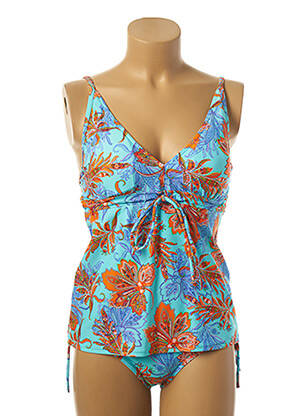 Tankini broderie rivets bleu PLATJA femme