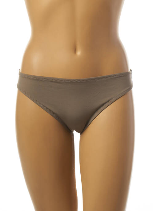 Bas de maillot de bain effet matière satinée culotte vert TESSY femme