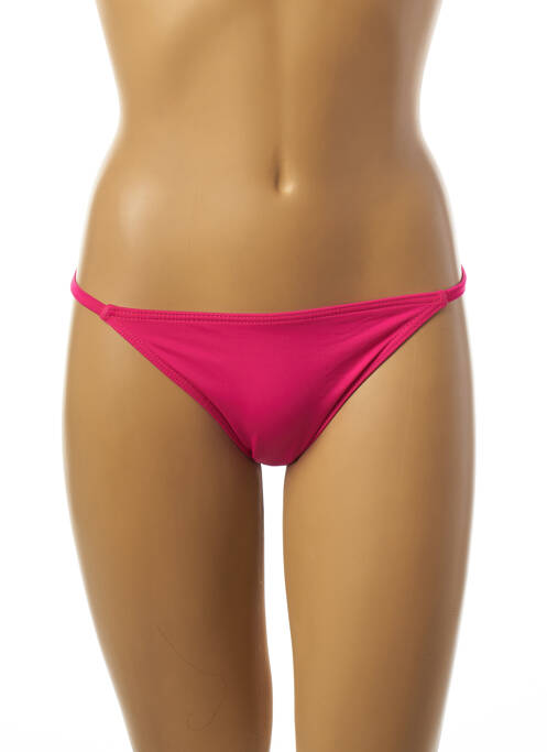 Bas de maillot de bain tissage satiné culotte rose KIWI femme