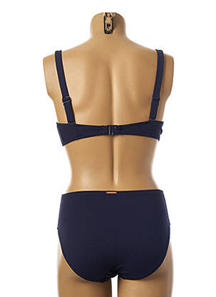 Maillot de bain 2 pièces fermeture clip haut soutien-gorge moulé bleu YSABEL MORA femme