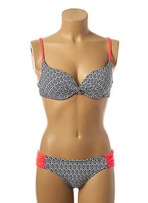 Maillot de bain 2 pièces stretch haut soutien-gorge moulé noir LPB femme