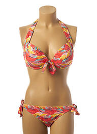 Maillot de bain 2 pièces stretch haut soutien-gorge push-up orange DAG ADOM femme