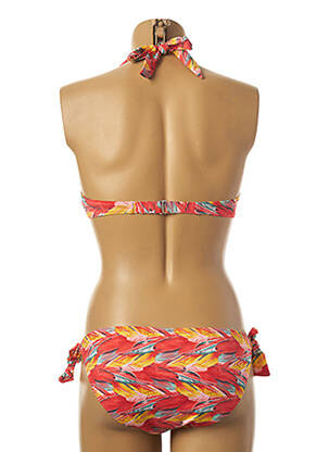 Maillot de bain 2 pièces stretch haut soutien-gorge push-up orange DAG ADOM femme