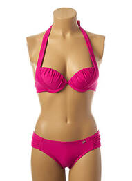 Maillot de bain 2 pièces stretch haut soutien-gorge push-up rose LPB femme
