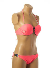 Maillot de bain 2 pièces stretch haut soutien-gorge push-up rose DAG ADOM femme