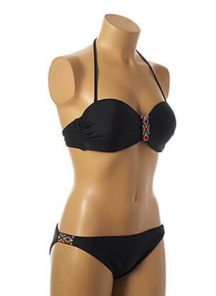 Maillot de bain 2 pièces stretch haut soutien-gorge push-up noir DAG ADOM femme