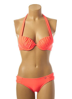 Maillot de bain 2 pièces stretch haut soutien-gorge push-up rose LPB femme
